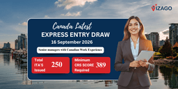 Canada issues 250 invitations in the latest Express Entry draw for Senior Manager with a CRS score of 389
